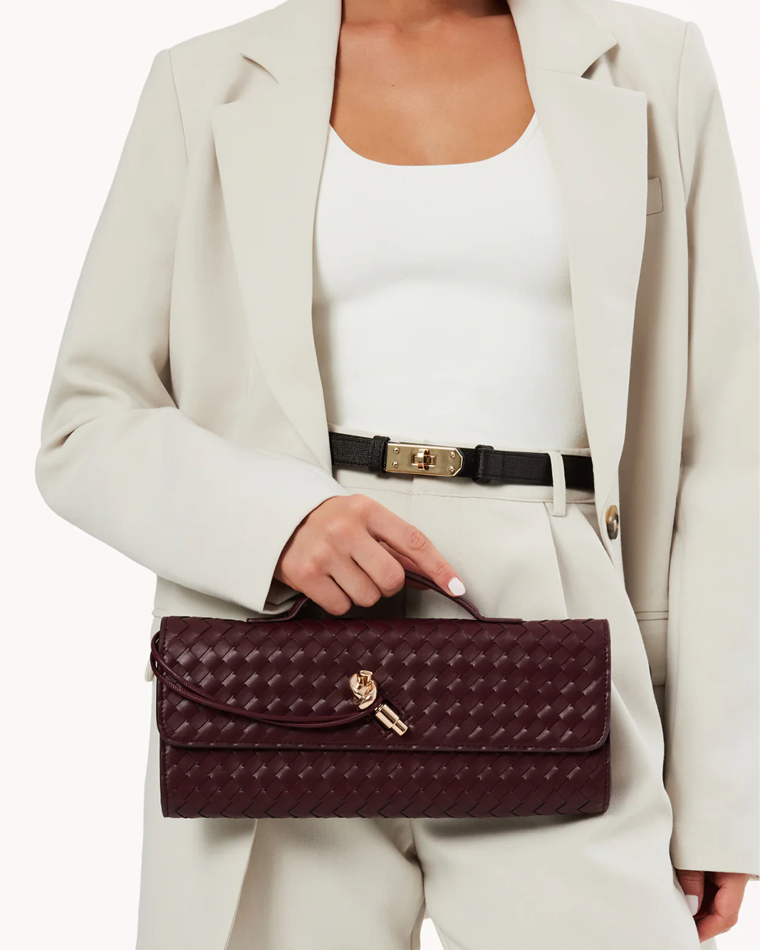 ALICE CLUTCH BAG - WINE - Image 5