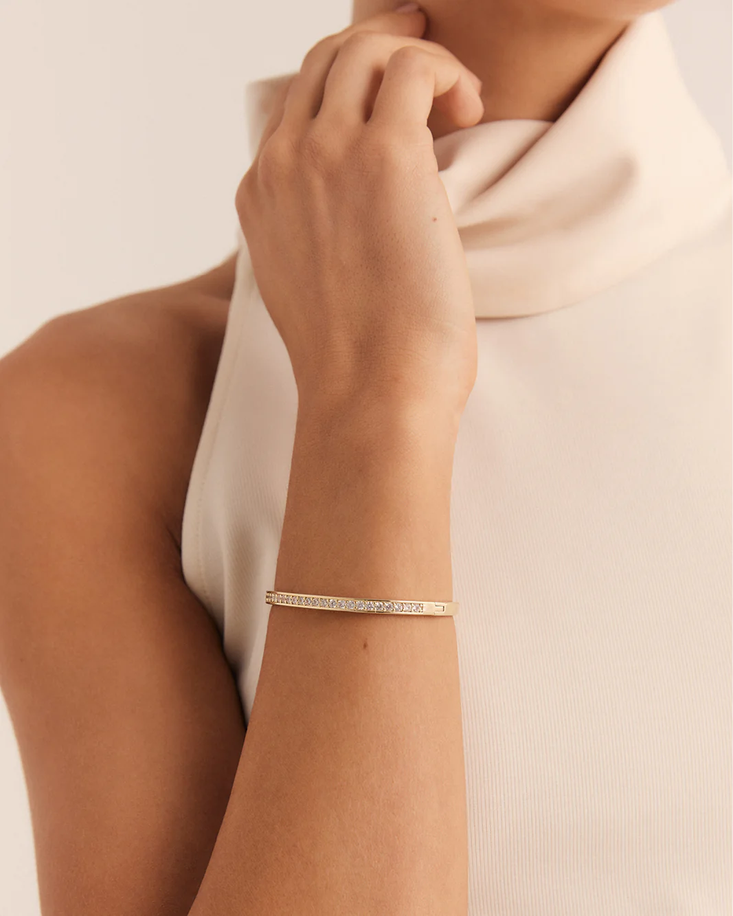 KAIYA BANGLE - GOLD PLATED 14K-DIAMANTE - Image 3